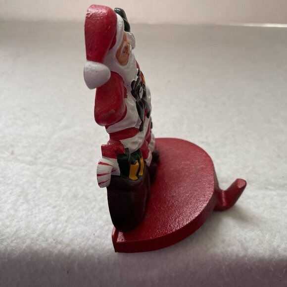 Lillian Vernon Cast Iron Christmas Santa Claus Stocking Holder Hanger Vtg 1990 - Picture 7 of 14